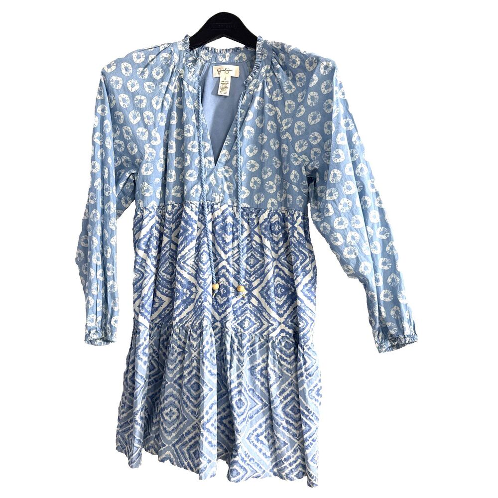 Jessica Simpson Cotton Long Sleeve Ruffled Cotton Cottagecore Boho Peasant - S